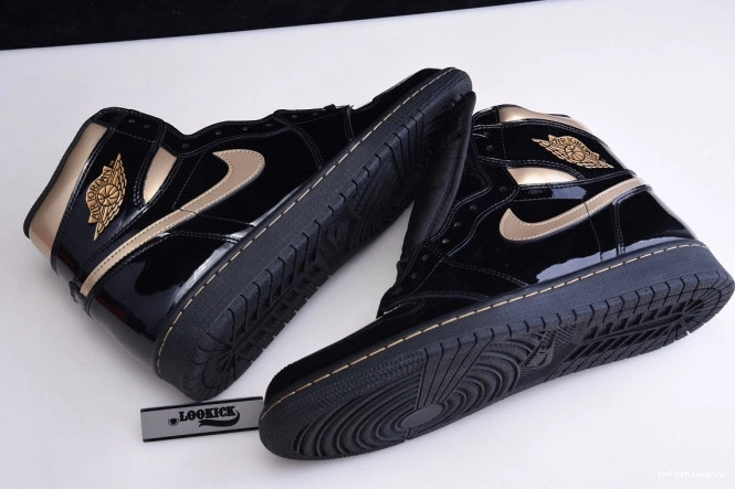 JORDAN METALLIC 1 BLACK (2020) RETRO HIGH AIR GOLD 555088-032 0714